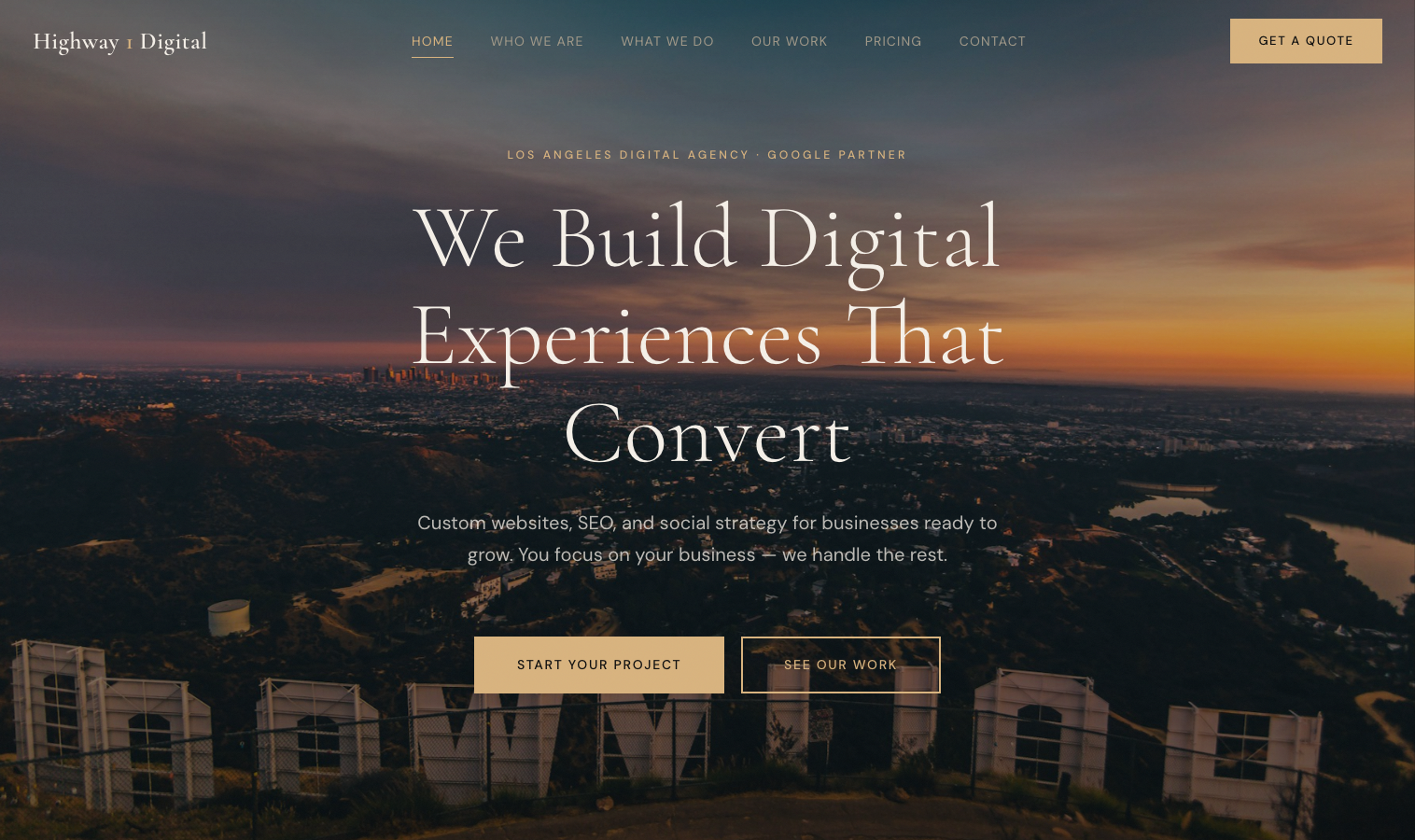 V1 Dark Luxury homepage screenshot