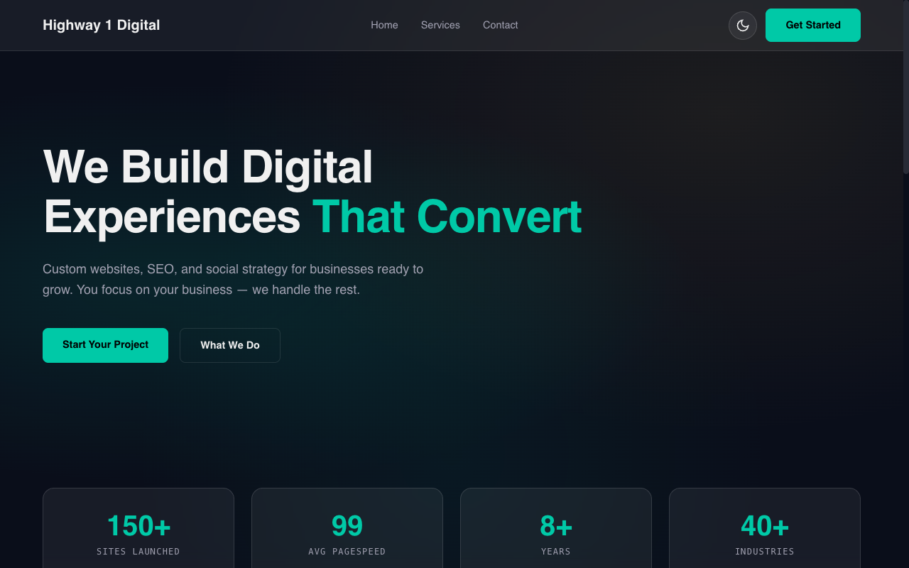 V20b Kinetic Darkmode revision homepage screenshot