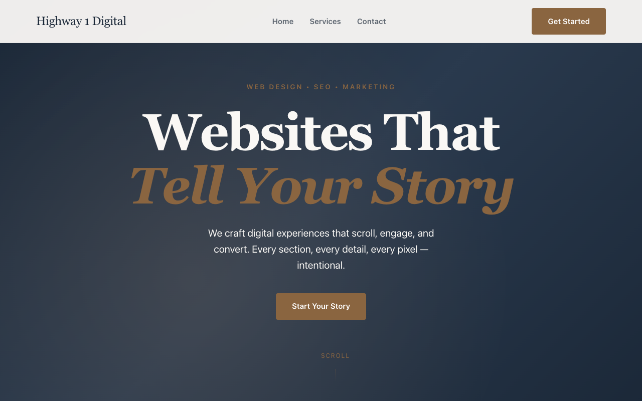 V22 Scrollytelling homepage screenshot