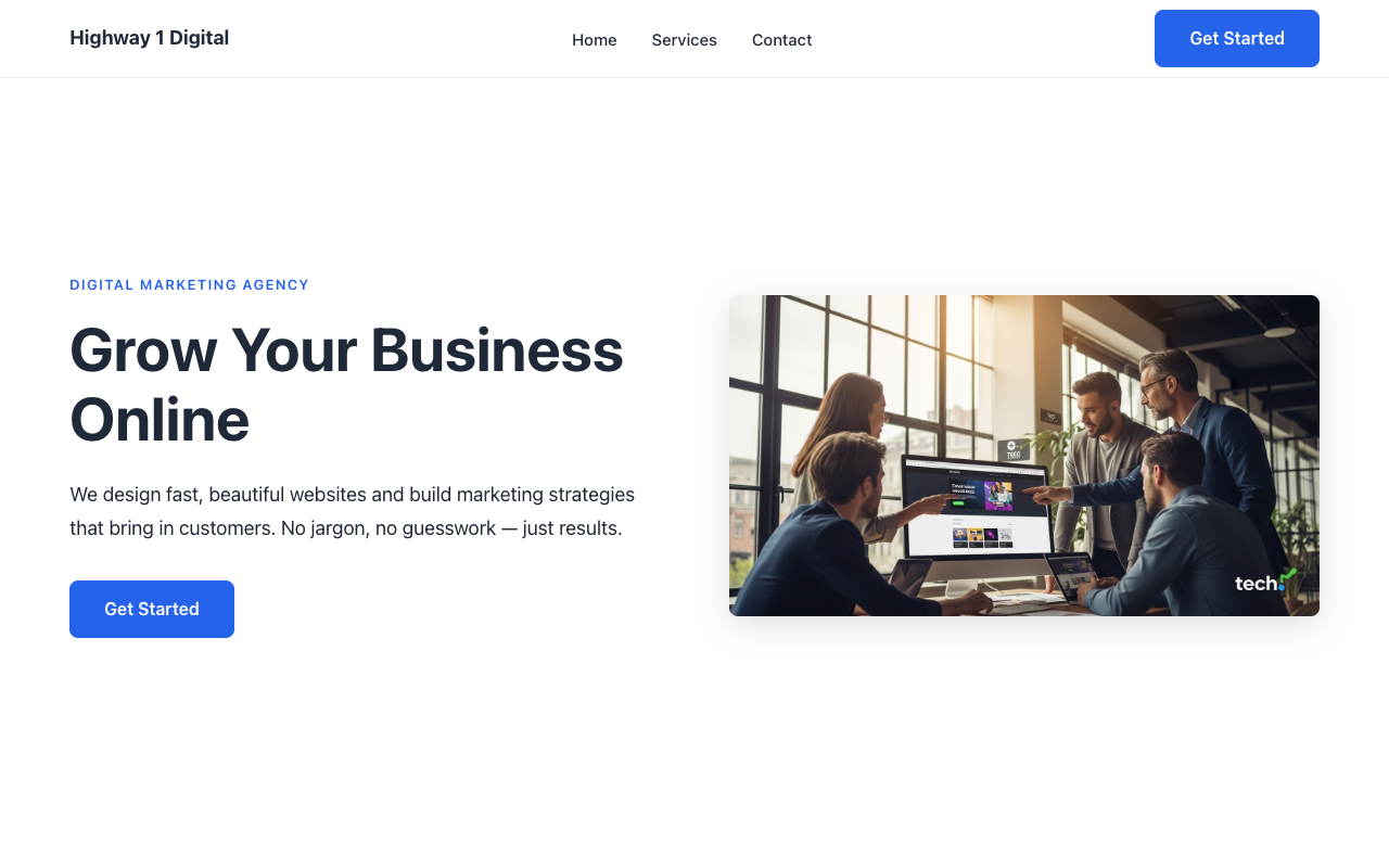 V26 Clean Professional homepage screenshot