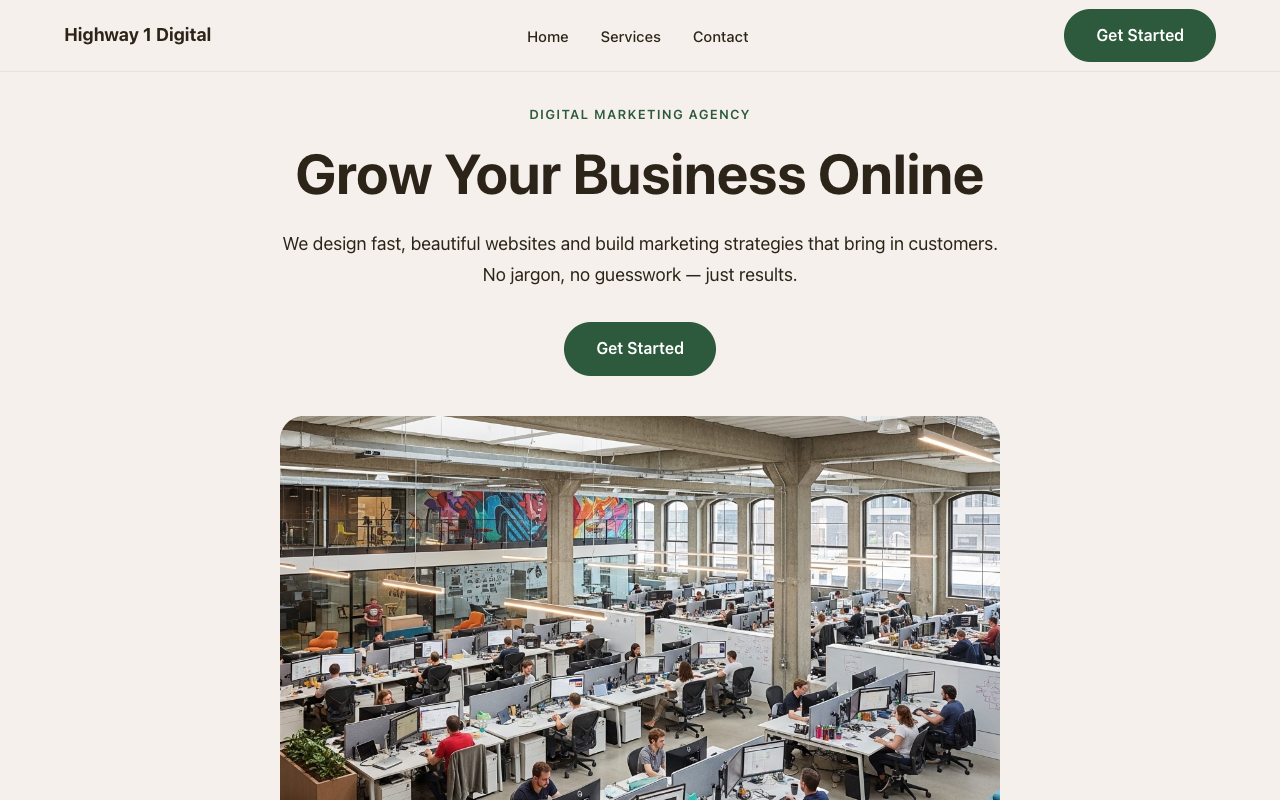 V27 Warm Neutral homepage screenshot