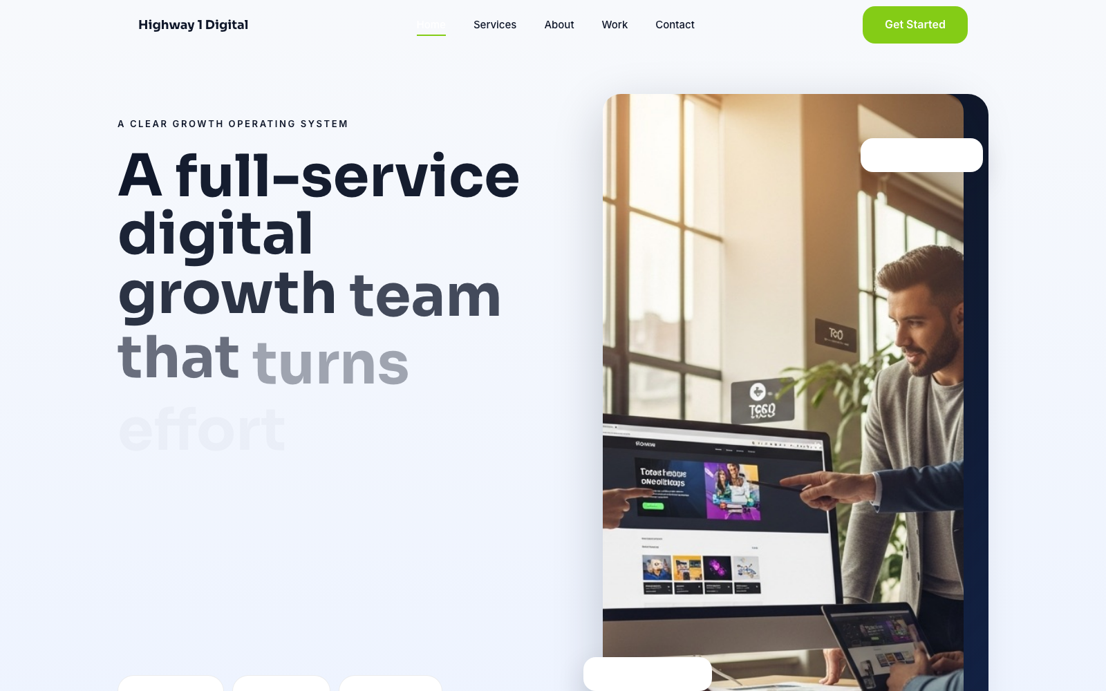 V33 Clear Growth Operator homepage screenshot