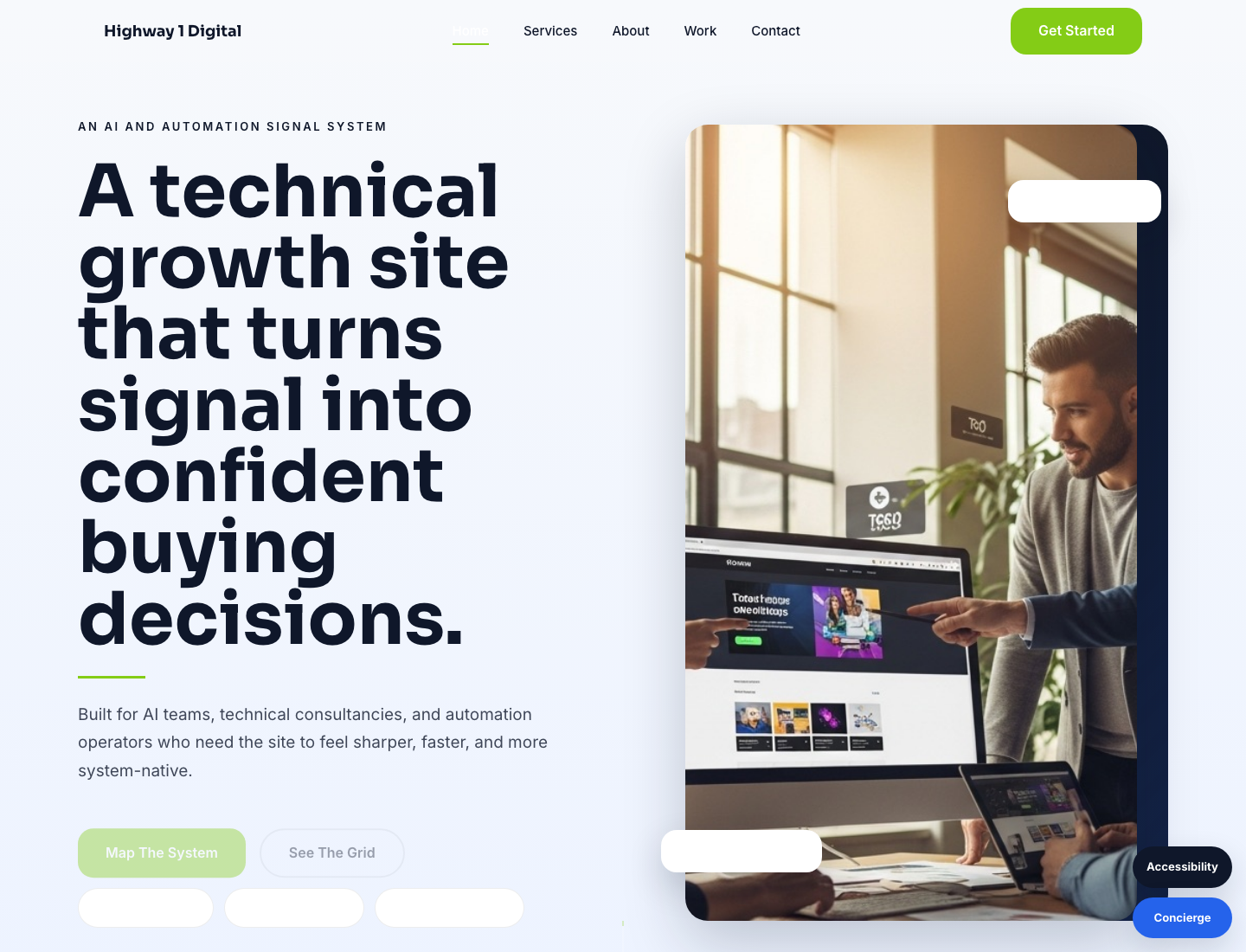 V36 Signal Grid homepage screenshot