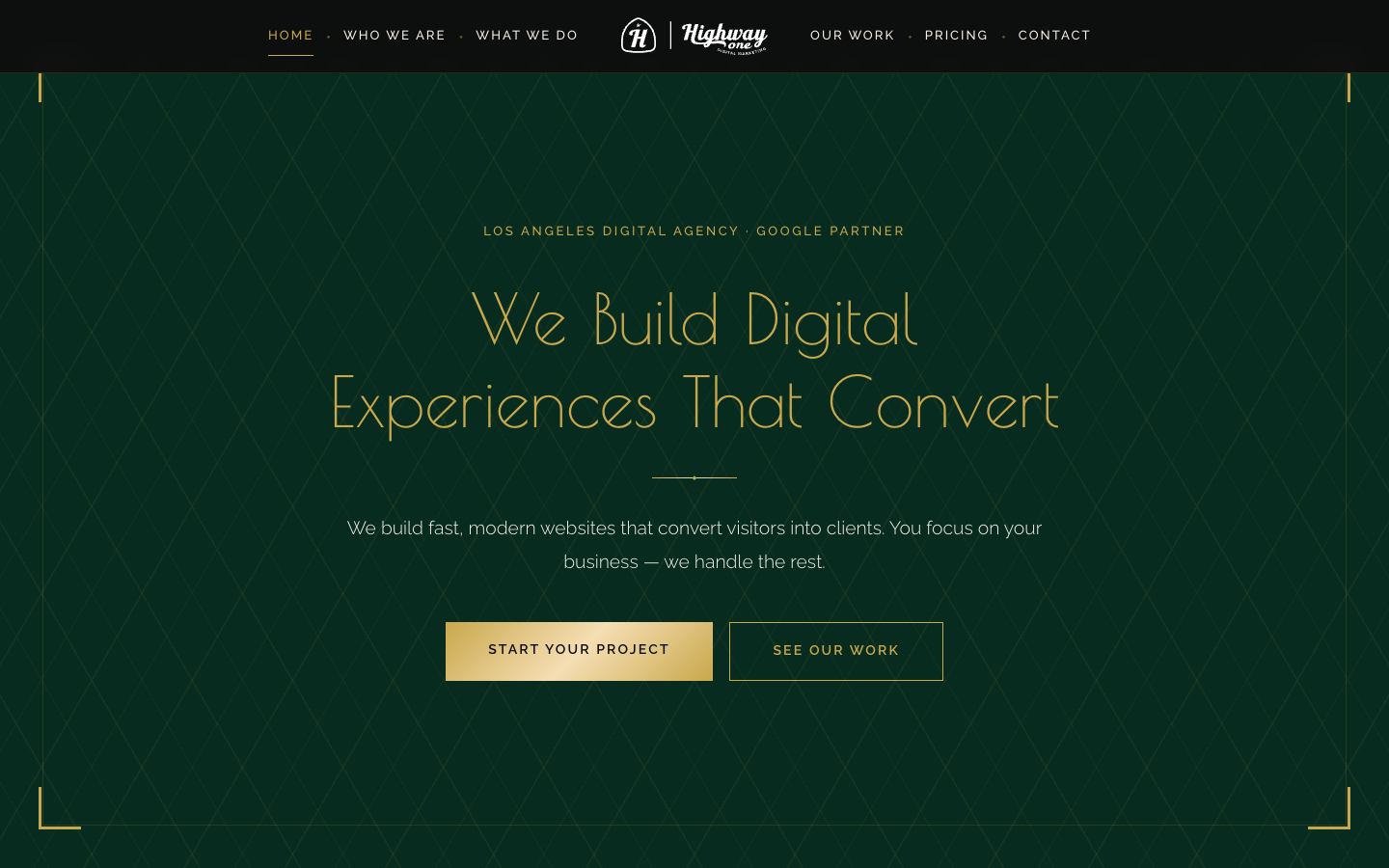 V8 Art Deco homepage screenshot